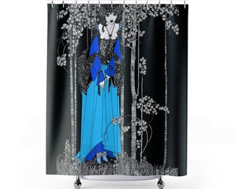 Art Nouveau Aubrey Beardsley drawing Shower Curtain