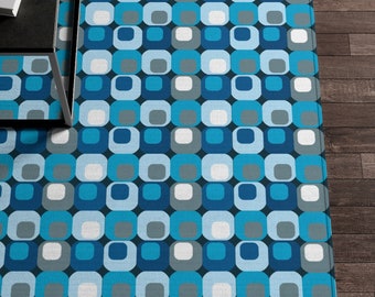 Mid Century Modern Blue Cubes Dornier Rug / add some MCM Style to your life in 3 sizes!