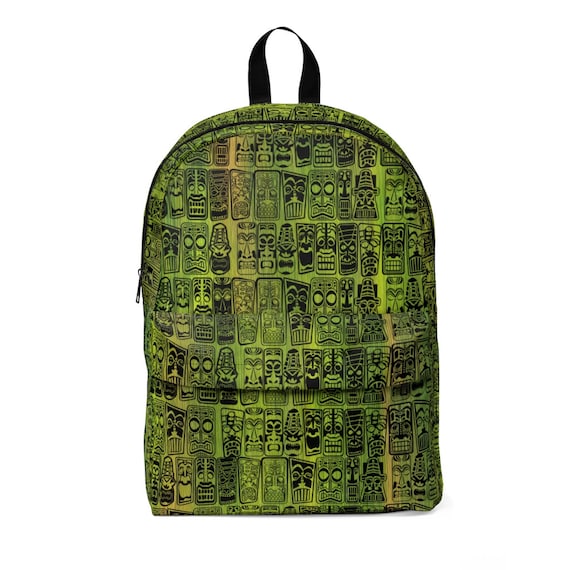 Retro Tiki Tropical Green Unisex Classic Backpack for School, Work or a  Mid Century Modern Tropic vacation