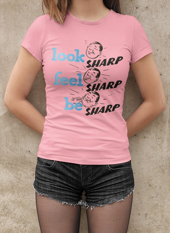 LOOK SHARP, Feel Sharp, Be Sharp in this Retro 50s Mid Century Design on a Unisex Jersey Short Sleeve Bella+Canvas Tee