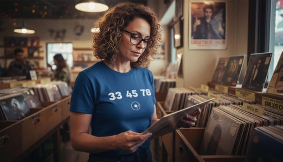 Vinyl Record Unisex Tee Shirt, Music Lover Gift, Retro Turntable DJ Tshirt, Record Collector Christmas Gift, Vinyl Forever, Music Tee, Retro