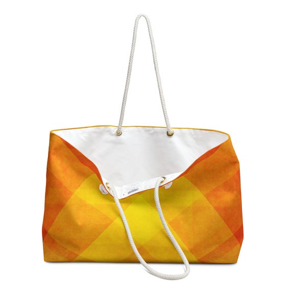 Orange & Yellow Mid-Century Modern Weekender Tote Bag