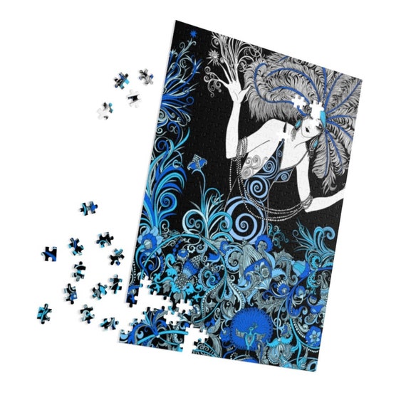 Retro Art Nouveau Aubrey Beardsley drawing Jigsaw Puzzle (252, 500 or 1000-Piece) Turn of the century art in a metal box!