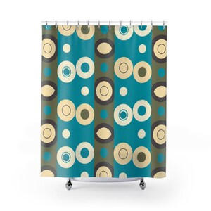 Retro Mid Century Modern 60s pattern Shower Curtain Perfect for the MCM lifestyle, 50s vintage design.