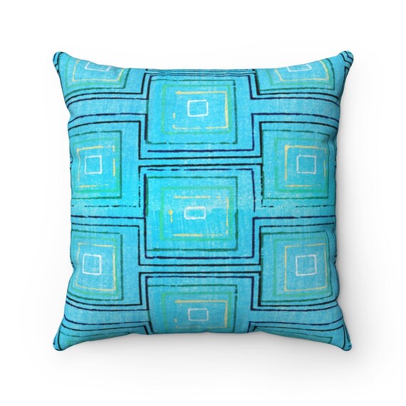 Retro Mid Century Modern Japanese woodblock print Spun Polyester Square Pillow Case, 4 Sizes!
