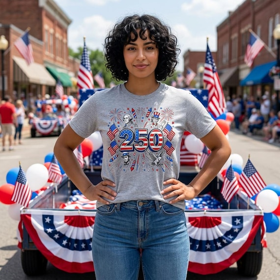 250th Anniversary Patriotic American Flag Fireworks T-Shirt