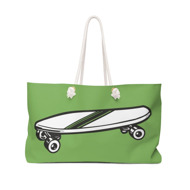 Let/'s Go on a Trip! Retro Skateboard BROWN Weekender Bag