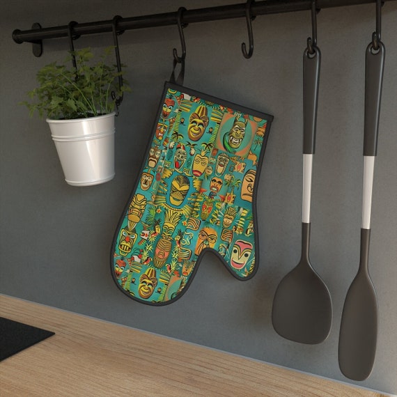 Retro Tiki Head Mid Century Modern Oven Glove