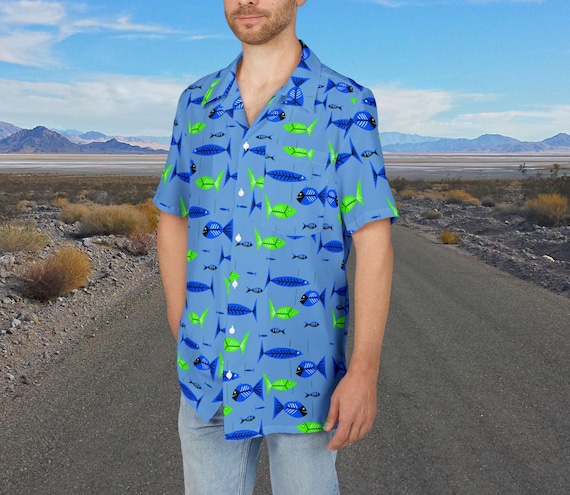 Tropical Fish Hawaiian Shirt: Retro Mid-Century Modern Aloha Top