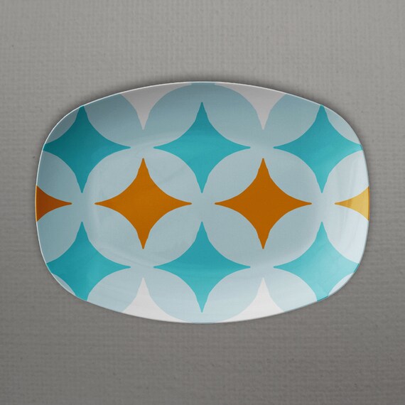 Retro Mid Century Modern "Dingbat" design 10x14" PLATTER