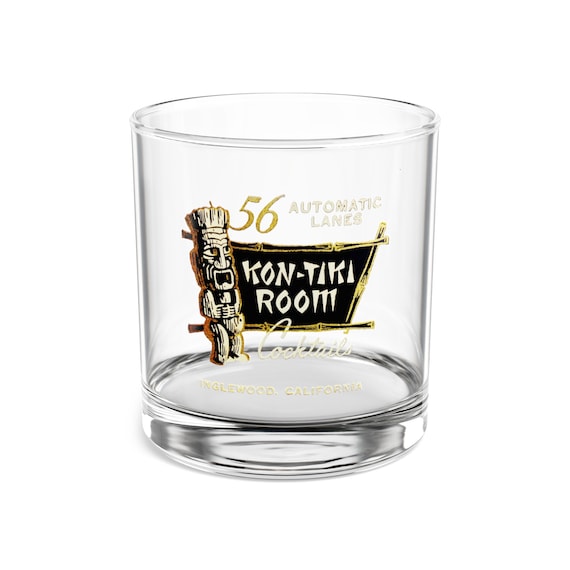 KON-TIKI ROOM Bowling and Lounge retro Rocks Glass, 10oz
