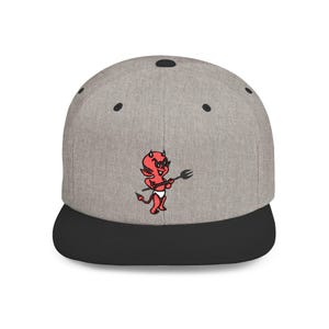 Czapka typu snapback z płaskim daszkiem, retro czapka z małym diabłem w stylu tatuażu, do noszenia na co dzień, prezent urodzinowy