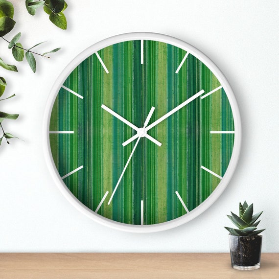 Japanese Wood block Mid Century Modern Wall clock Wallpaper Pattern