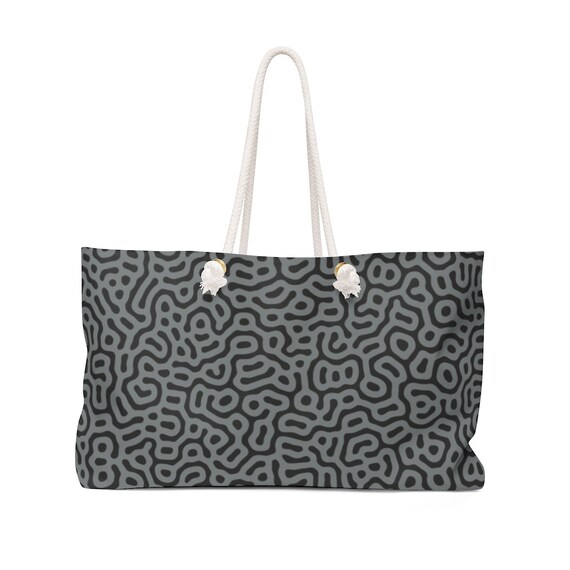 80s   Weekender Bag Memphis Style GRAY New Wave Design.  Let's Go on a Trip!