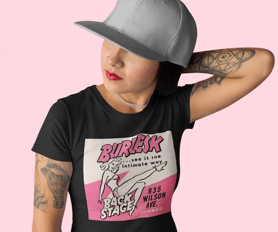Retro Burlesque Back Stage Club Unisex Jersey Short Sleeve Bella+Canvas Tee Shirt, Retro Chicago