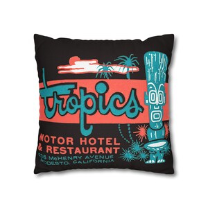 Taie d'oreiller MCM vintage Tiki Tropics Motel Restaurant vintage image 11