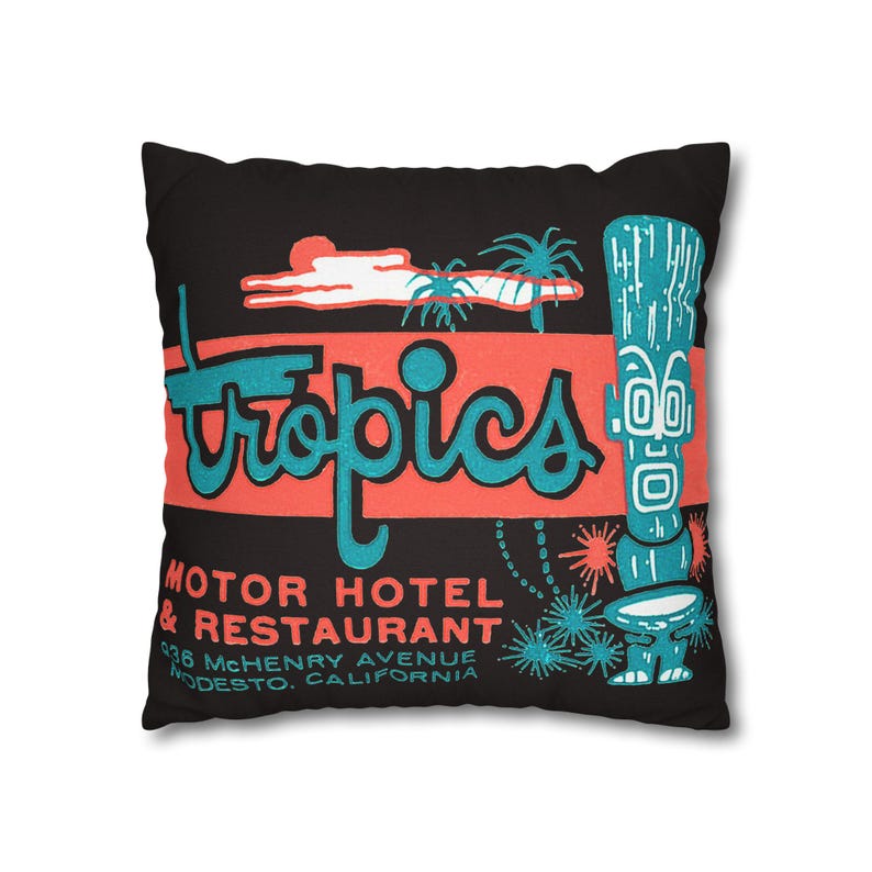 Taie d'oreiller MCM vintage Tiki Tropics Motel Restaurant vintage image 11