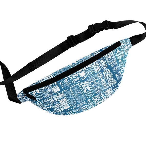 Retro Tropical Tiki Mid Century Modern Fanny Pack, BLUE