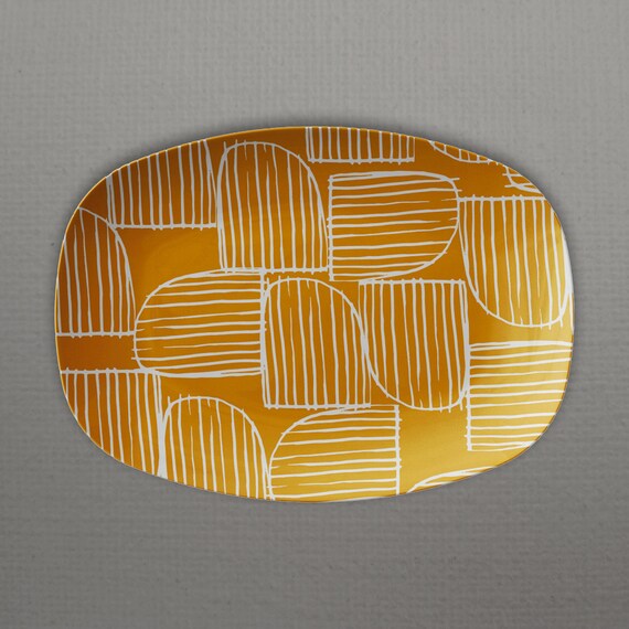 Retro Mid Century Modern abstract 10x14" PLATTER