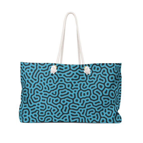80s Memphis Style BLUE New Wave Design  Weekender Bag.  Let's Go on a Trip!