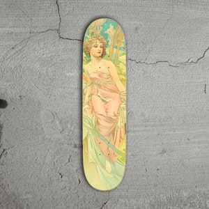 Art Nouveau Alphonse Mucha Skateboard Deck  A