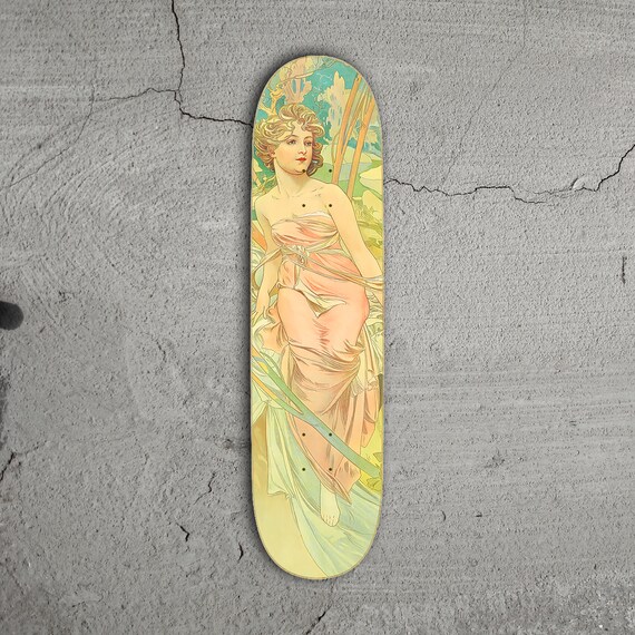 Art Nouveau Alphonse Mucha Skateboard Deck  A