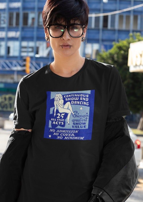 Retro Burlesque Chicago Strip Club Unisex Bella+Canvas Jersey Short Sleeve Tee