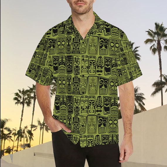 Black and green hawaiian shirt Clearance