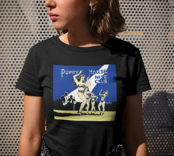 Retro Burlesque, Strip Club PUPPY CLUB Nightclub Unisex Jersey Short Sleeve Tee Shirt