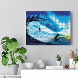 Big Wave Surfing Canvas Print: Hawaiian Montage Wall Art