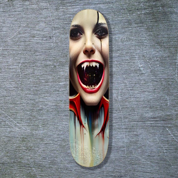 WHICH VAMPIRE? Original Plebo Design Skateboard Deck, She wants your blood.  Multiple Sizes available