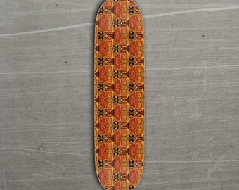 Retro 50s Orange Tiki Twill Skateboard Deck