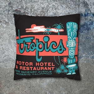 Taie d'oreiller MCM vintage Tiki Tropics Motel Restaurant vintage image 15