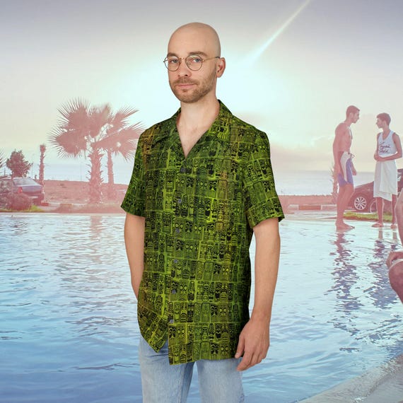Retro Tiki Hawaiian Shirt: Mid-Century Modern Tropical Print