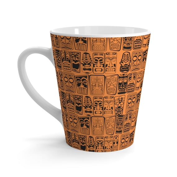 Retro Tiki Mid Century Modern Orange Latte mug