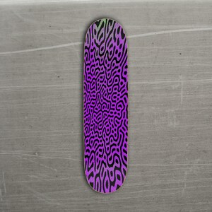Retro 80s Skateboard Deck New Wave Purple and Green throwback