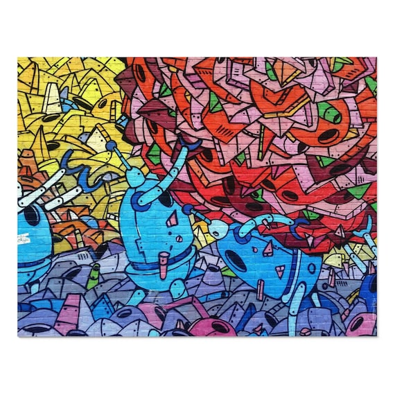 Colorful Abstract Creature Collage Jigsaw Puzzle with Tin | 500pc Art Puzzle