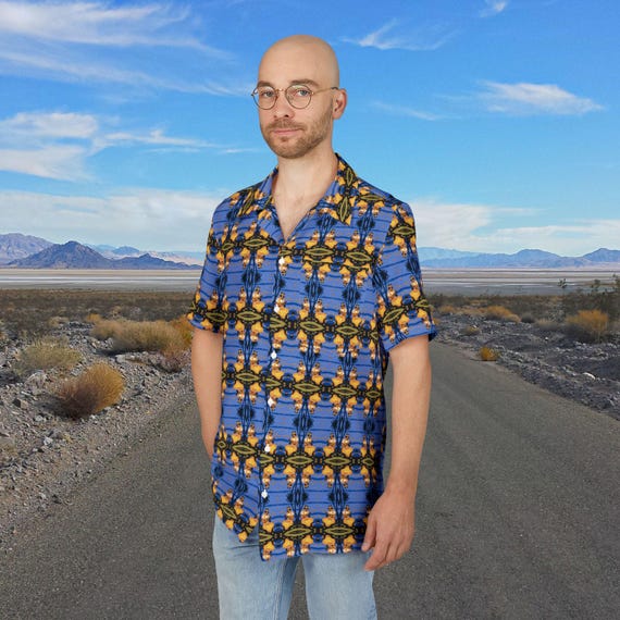 Hawaiian Shirt, Retro Tiki Ukulele Hula Girl, Mid Century Modern Tropical, Tiki Party, MCM Life, Men's Aloha Shirt