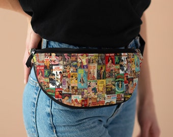 Classic Trashy Retro Pulp Novel Covers on a Fanny Pack 40s,50s,60s era