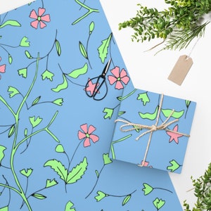 Summer Flowers Floral Pattern Wrapping Paper, 2 sizes