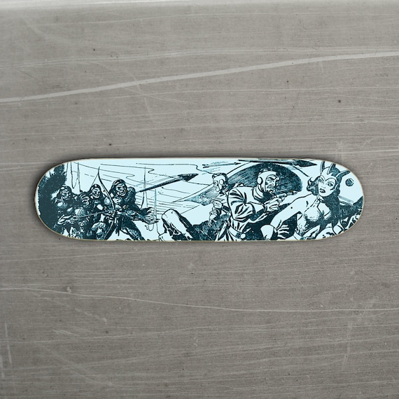 SPACE BATTLES! Science Fiction Space Comic Book Super Hero Skateboard Deck