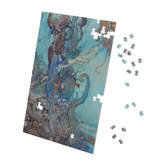 Art Nouveau Edmund Dulac The Little Mermaid Jigsaw Puzzle with Tin 252 to 2000 pcs
