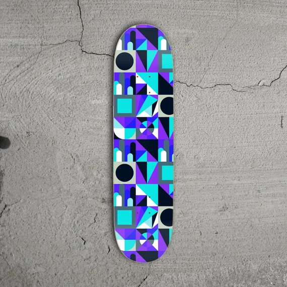 Retro 80s New Wave Memphis Design inspired throwback Skateboard Deck /ride the NEW WAVE on this deck.