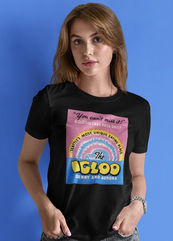 Retro Roadside Food Short Sleeve Tee Shirt The IGLOO Seattle,  Bella+Canvas Jersey