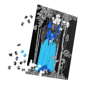 Retro Art Nouveau Aubrey Beardsley drawing Jigsaw Puzzle (252, 500, or 1000-Piece)