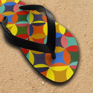 Retro Flip-Flops mid century modern color palatte Unisex Tropical