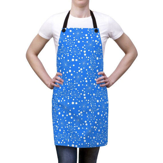 Mid Century Modern Blue Atomic 1950's Kitchen Apron for that MCM Meal or Drink Making Magic