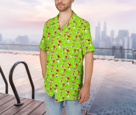 Retro Santa Hawaiian Shirt: Christmas Tiki Party Luau, MCM Tropical Top