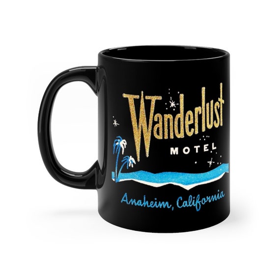 Retro Mid Century Modern WANDERLUST MOTEL on a Black Mug 11oz - Etsy Retro Mid Century Modern WANDERLUST MOTEL on a Black Mug 11oz - Etsy