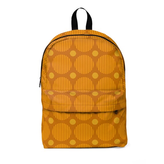 Mid Century Modern Orange Unisex Classic Backpack for School, Work or play.